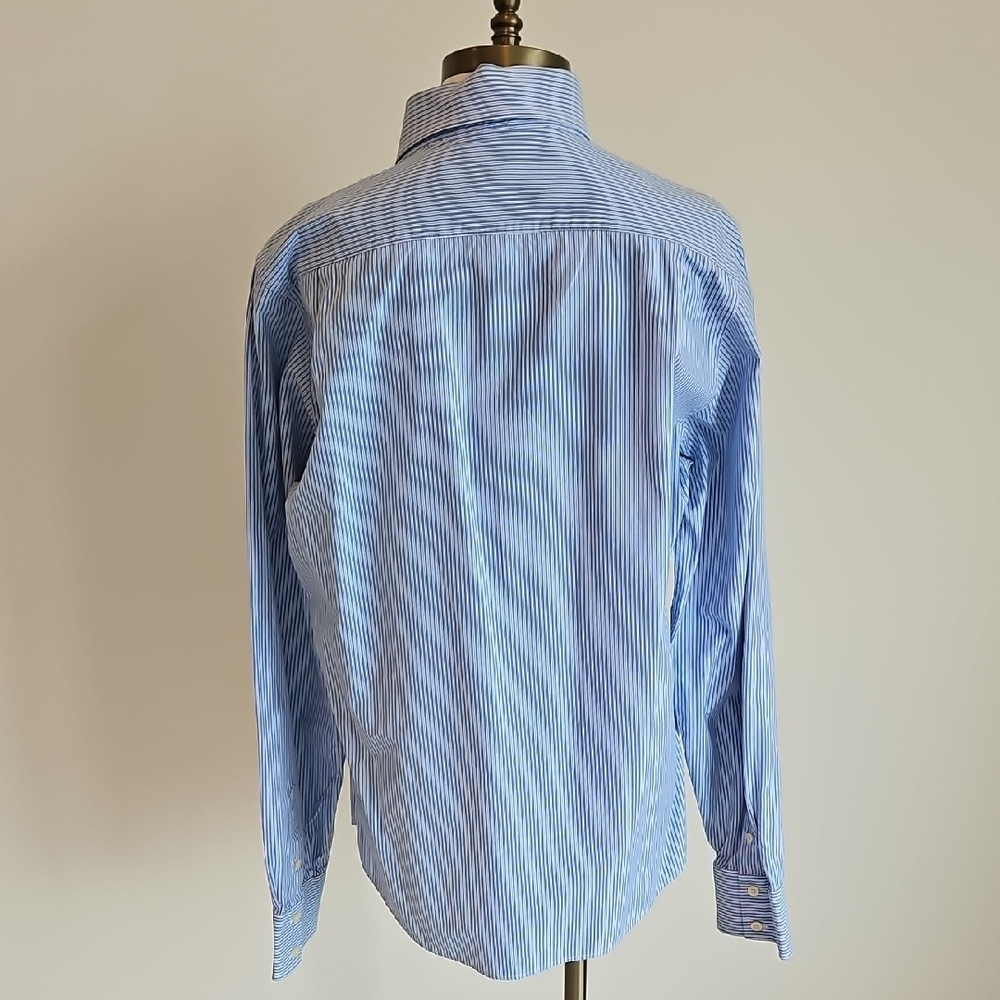 Abercrombie & Fitch Men's Blue Striped Dress Shirt - Picture 5 of 5